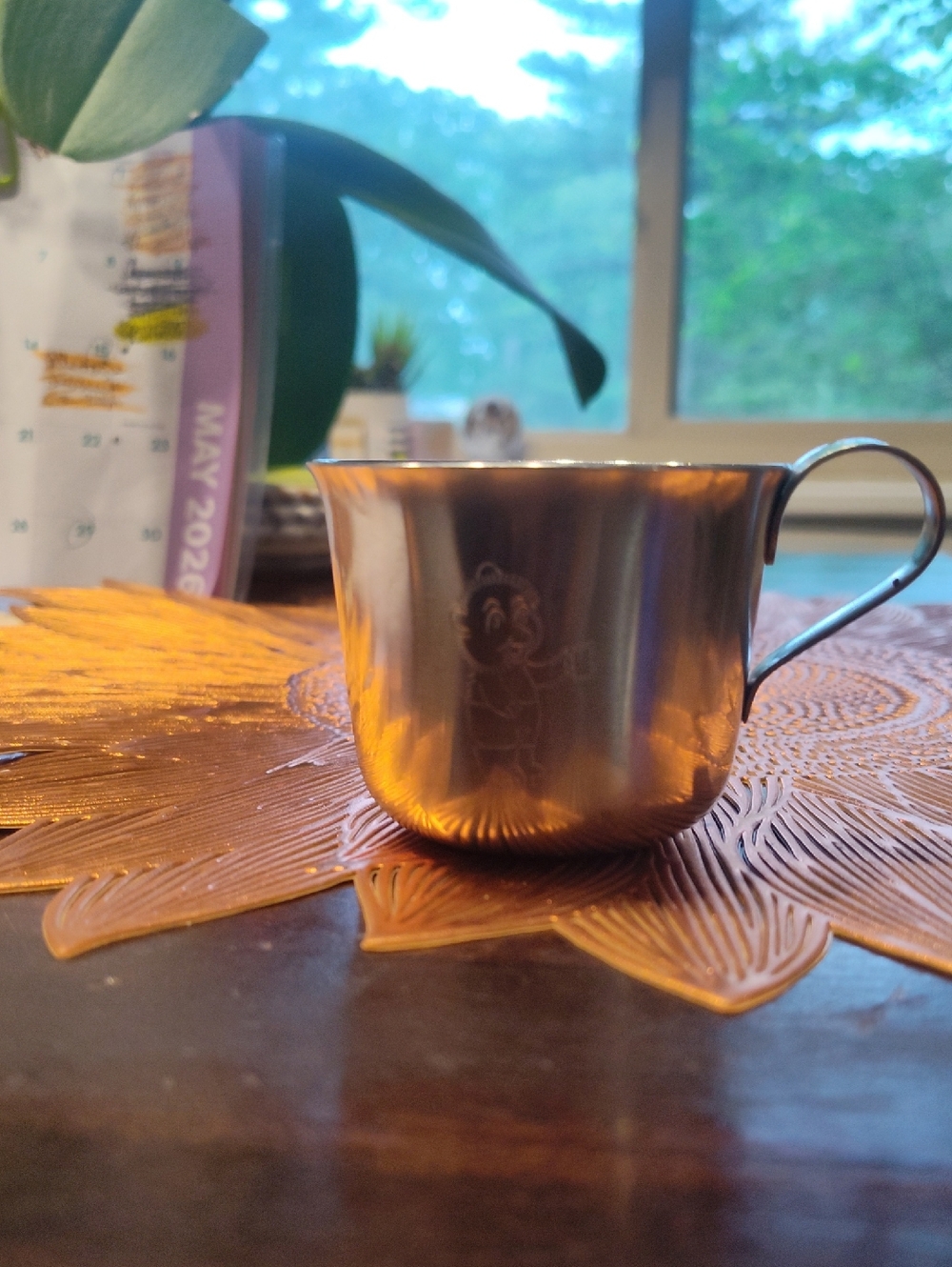 Lundtofte Vintage Stainless Steel Baby Cup, Creamer Cup with Etched Character.